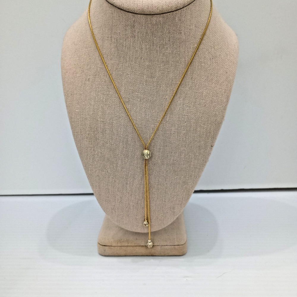 Avon Gold Tone Snake Chain Necklace Lariat 18"